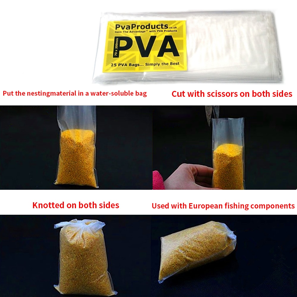 50PCS Karpfen Angeln PVA Taschen Schnelle Auflösen Umwelt Angeln Material Tackle Karpfen Köder Taschen 5*10cm 7*10cm etc.