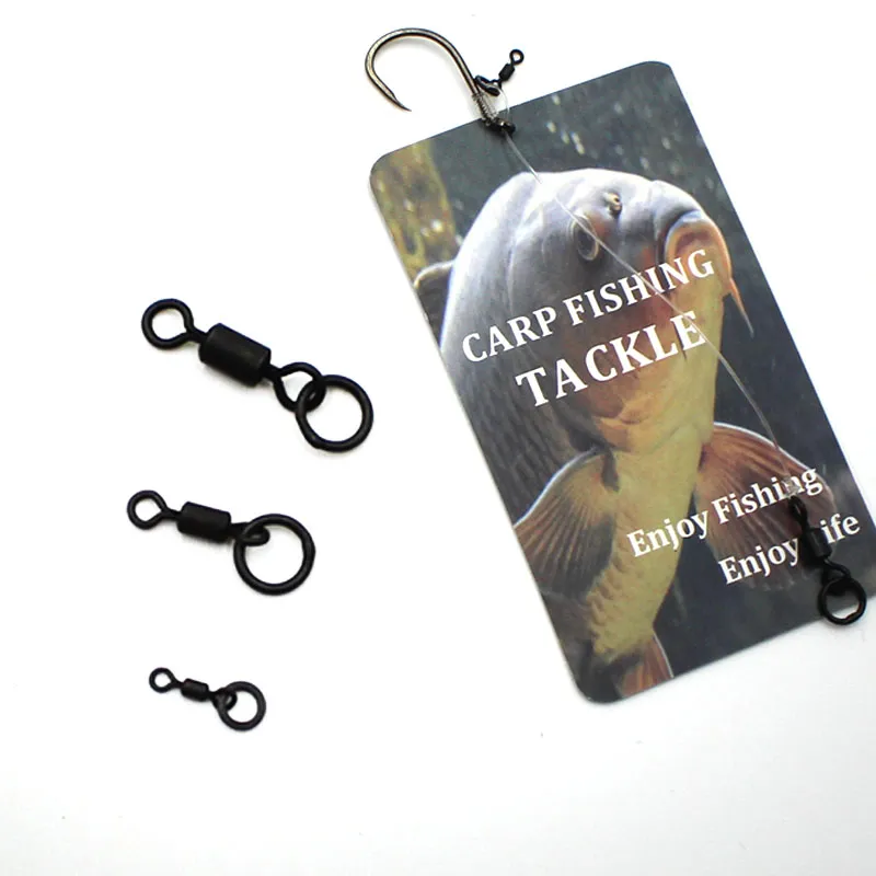 20 stücke Karpfen Angeln Micro Haken Ring Swivel Flexi Zubehör Für Karpfen Angeln Rollen Swivel mit Ring für D-rig Chod Rig Tackle
