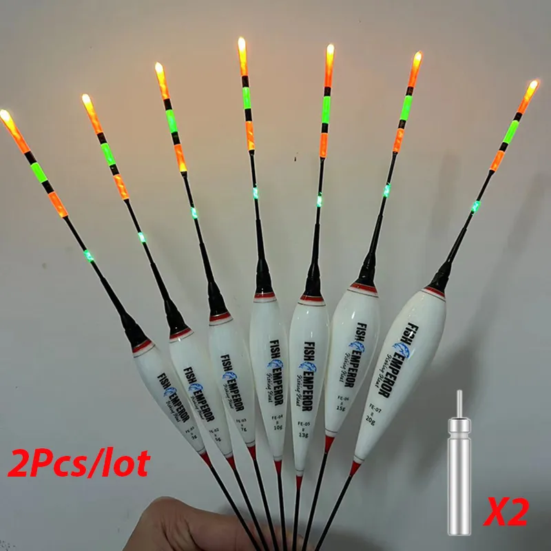 2 Teile/los Sommer Angeln LED Nacht Leuchtende Elektronische Float Boje Große Auftrieb 3g-20g Mit CR425 Batterie 2023 Angelgerät