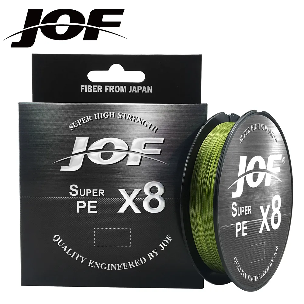 JOF 8 Spinnt Multifilament Angelschnur 150M 300M 500M 8 Strands Geflochtene Angelschnur PE Linie 15 20 30 40 50 60 80 100LB